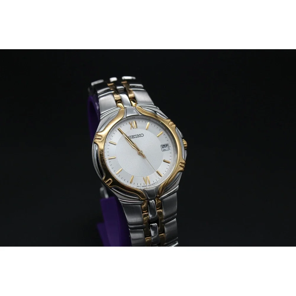 Seiko 36mm Two-Tone Dress Watch 7N42-6C10 – Textured Dial – Original Bracelet